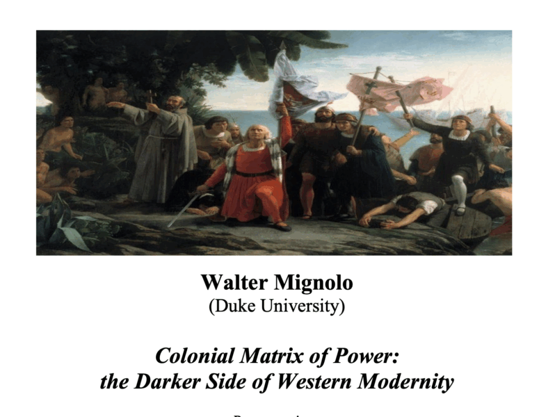 Sapienza Università di Roma ospita Walter D. Mignolo per un evento sulla "Colonial Matrix of Power"